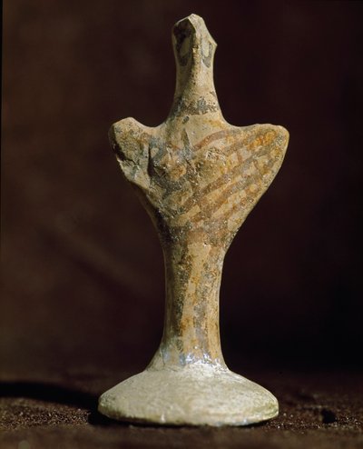 Myceense kunst: terracotta idool uit Scoglio del Tonno (Punta Tonno, Taranto) in Italië. Bronstijd, 2000 v.Chr. door Mycenaean Mycenaean