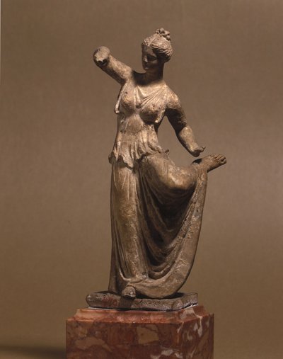 Myceense beschaving: Tanagra danseres, 3e eeuw v.Chr., Museo della Scala, Milaan door Mycenaean Mycenaean