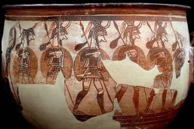 Myceense beschaving: krater genaamd de Krijgers door Mycenaean Mycenaean