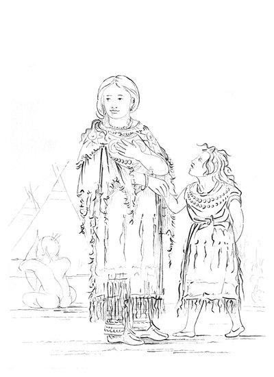 Inheemse Amerikaanse vrouw en kind, 1841 door Myers and Co