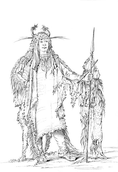 Portret van Eagle Ribs, Native American Man, 1841 door Myers and Co
