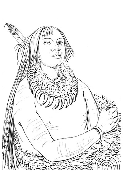 Portret van Hij Die Door Het Midden Snelt, Inheemse Amerikaanse man, 1841 door Myers and Co