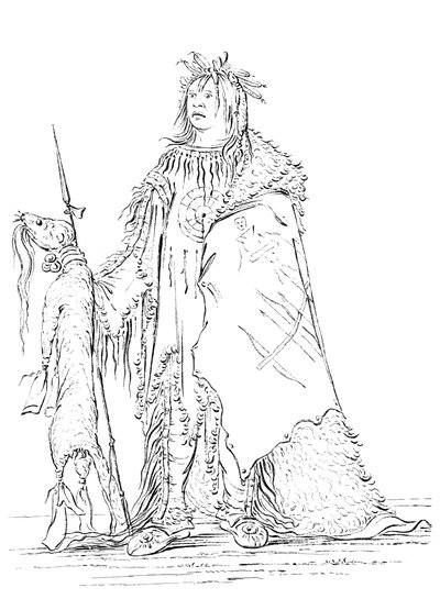Portret van Iron Horn, Native American man, 1841 door Myers and Co
