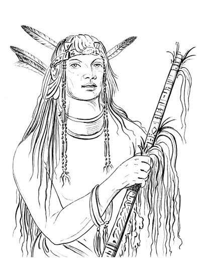 Portret van Muisgekleurde Veer, Native American man, 1841 door Myers and Co