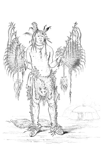 Portret van een inheemse Amerikaanse man, 1841 door Myers and Co