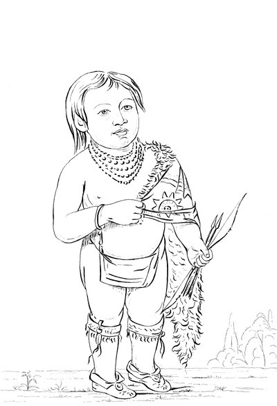 Zesjarige Native American hoofdman, 1841 door Myers and Co