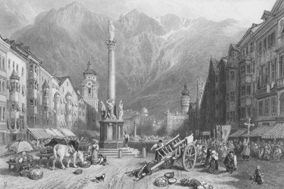 Innsbruck (gravure) door Myles Birket (after) Foster