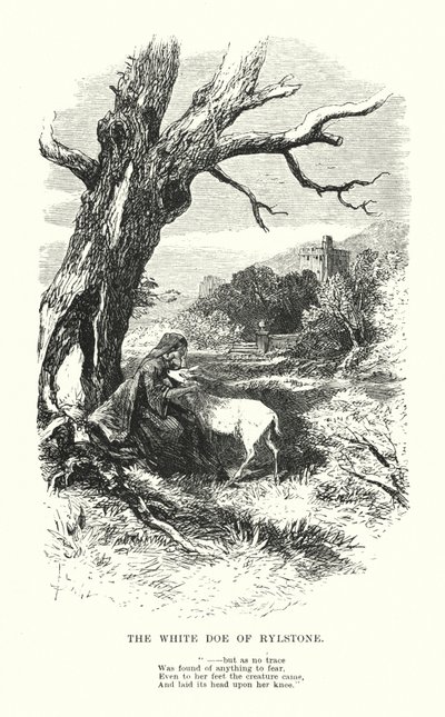 William Wordsworth: The White Doe of Rylstone door Myles Birket (after) Foster