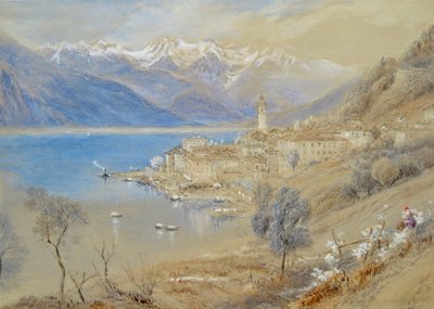 Bellagio, aan de oever van het Comomeer door Myles Birket Foster