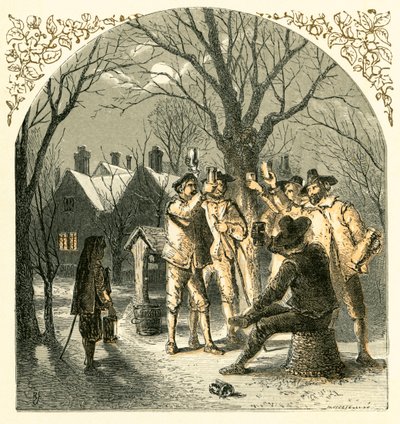 Kerstmis feestviering door Myles Birket Foster