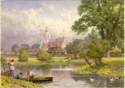 Elstow, Bedfordshire (geboorteplaats van John Bunyan) door Myles Birket Foster