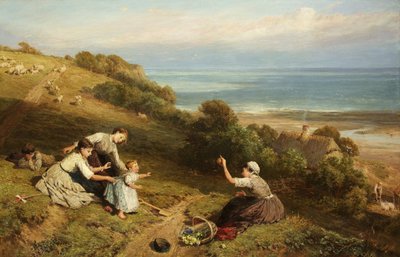 Landschap: Het Meisje met de Sinaasappel door Myles Birket Foster