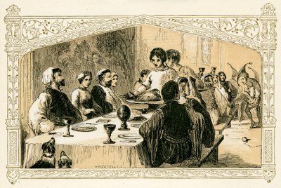 Middeleeuws kerstfeest door Myles Birket Foster