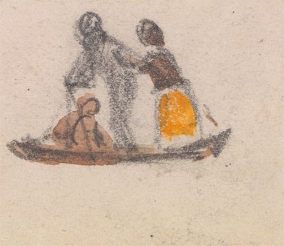 Een van een groep van drie studies van gondels door Myles Birket Foster