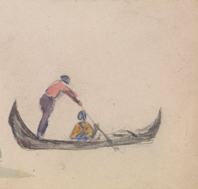 Een van een groep van drie studies van gondels door Myles Birket Foster