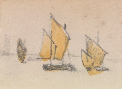 Een van een groep van drie studies op de Venetiaanse lagune door Myles Birket Foster