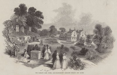 Het Harlow Carr Hotel en Zwavelhoudende Alkalische Bronnen en Baden door Myles Birket Foster