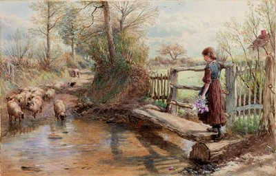 Uitzicht in Surrey door Myles Birket Foster