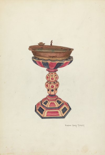 Doopvont en standaard door N.H. Yeckley