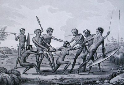 Port Jackson, Nieuw-Holland: Aboriginal Pre-Huwelijksceremonie, uit 