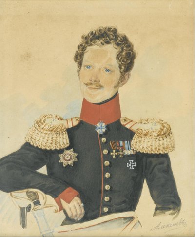 Portret van Yegor Fyodorovich Meiendorf 1794-1879 door N. M. Alexeyev