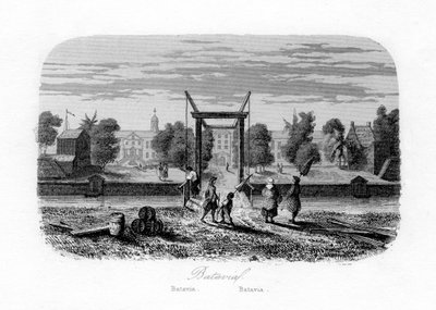Batavia Jakarta, Indonesië, c1840 door N. Remond