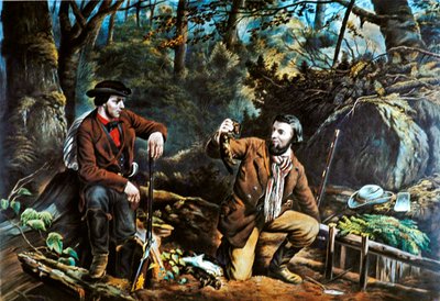 Pioniersleven in Amerika: Nertsvangen door Currier and Ives