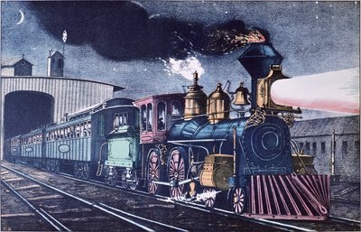 De Nachtexpres, c.1860 door Currier and Ives