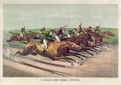 Een Hoofd en Hoofd Finish door Currier & Ives door Currier and Ives