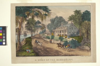 Een huis aan de Mississippi door N. and Ives J.M. (1824 95) Currier