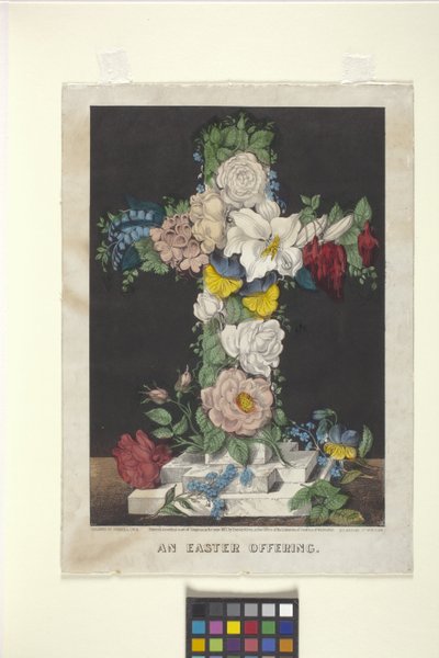Een paasoffer door N. and Ives J.M. (1824 95) Currier