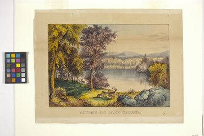 Herfst aan Lake George door N. and Ives J.M. (1824 95) Currier