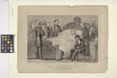 De dood van Charles Sumner door N. and Ives J.M. (1824 95) Currier