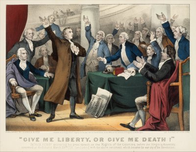 Geef me vrijheid of geef me de dood! door Currier and Ives