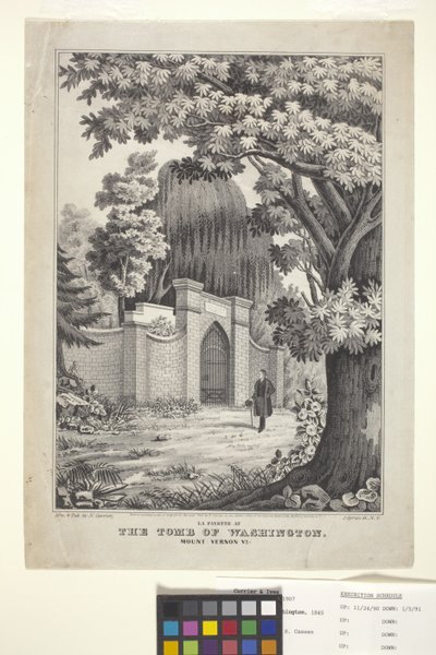 Lafayette bij het graf van Washington door N. and Ives J.M. (1824 95) Currier