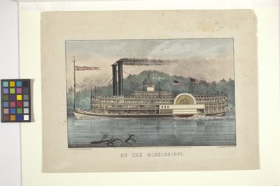Op de Mississippi door N. and Ives J.M. (1824 95) Currier