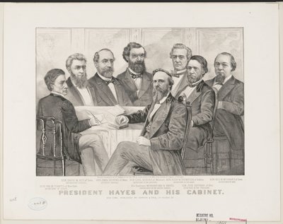 President Hayes en zijn kabinet, ca. 1877 door Currier and Ives