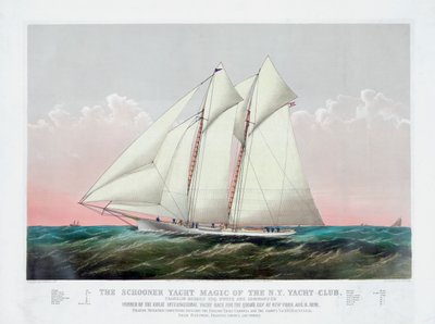 De Schoener Magic van de New York Yacht Club door Currier & Ives door Currier and Ives