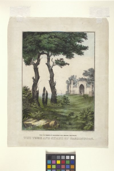Het graf en de schaduw van Washington door N. and Ives J.M. (1824 95) Currier