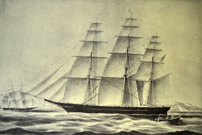 Illustratie van Currier & Ives 19e Eeuw. Het Clipperschip Hurricane door N. and Ives, J.M. Currier