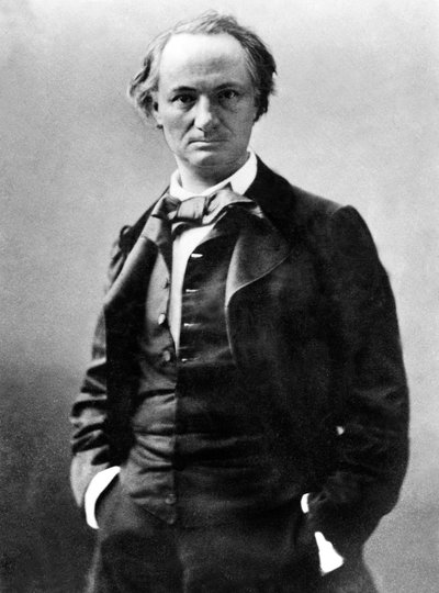 Charles Baudelaire (1821 - 1867) Franse dichter, foto door Gaspard Felix Tournachon alias Felix Nadar (1820-1910) ca. 1858 door Nadar