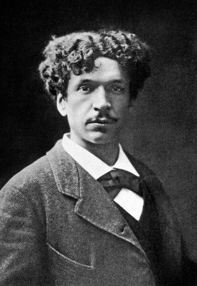 Charles Cros (1842-1888) ontdekte de techniek van kleurenfotografie in 1869 en vond het principe van de fonograaf grammofoon uit in 1876, foto door Nadar ca. 1871 door Nadar