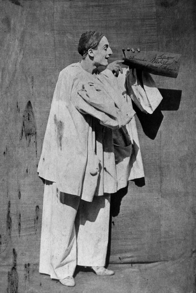 Mime Debureau: Pierrot, foto door Gaspard Felix Tournachon alias Nadar en Adrien Tournachon alias Nadar de Jonge door Nadar