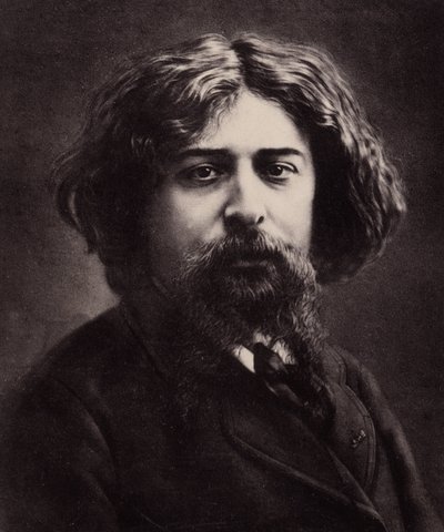 Portret van Alphonse Daudet (1840-1897), Franse schrijver (foto) door Nadar