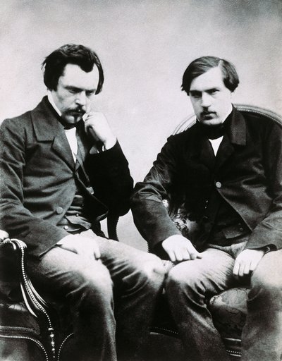 De broers Edmond de Goncourt (1822-1896) en Jules Huot de Goncourt (1830-1870), Franse schrijvers, foto door Felix Nadar (1820-1910) door Nadar