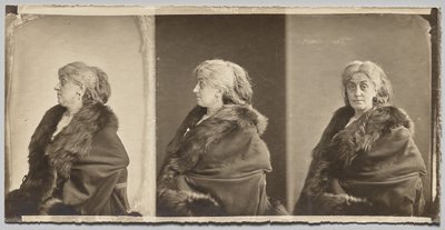 Portret van Ernestine Nadar, de vrouw van de kunstenaar, met bontstola door Nadar