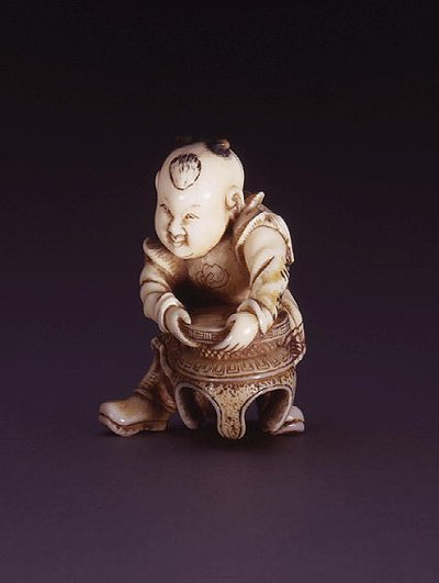Netsuke, een karako, c.1830 door Nagahama Sokei