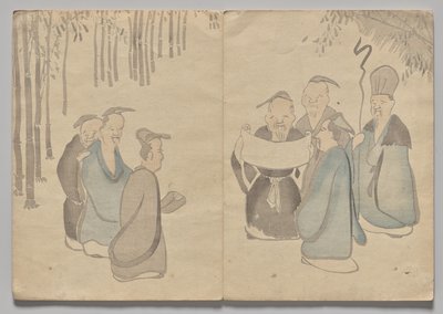 Scène uit Het Kōrin Prentenboek (Deel 2) door Nakamura Hochu