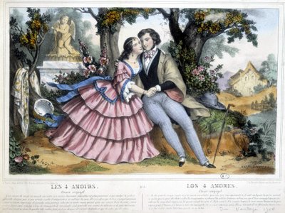 Liefdeskoppel: de 4 liefdes - door Thomas, ca. 1852 door Napoleon (after) Thomas