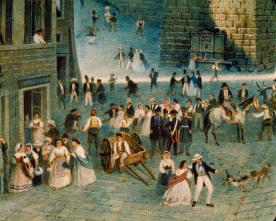Vakantie op het Grimana-plein in Perugia door Napoleone Verga door Napoleone Verga